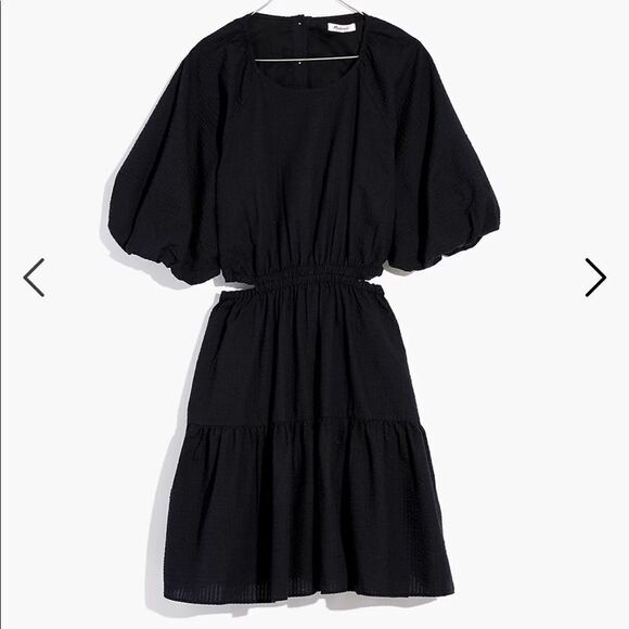 Madewell Dresses & Skirts - Madewell Seersucker Puff-Sleeve Cutout Mini Dress*